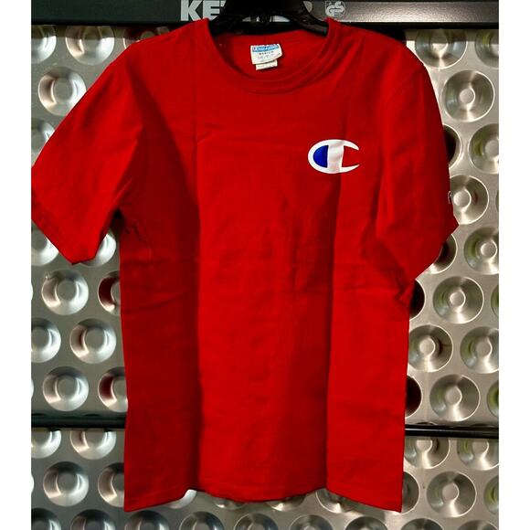 Champion C Logo Red Short Sleeve T-Shirt | Size Medium | Great Condition - Picture 1 of 3